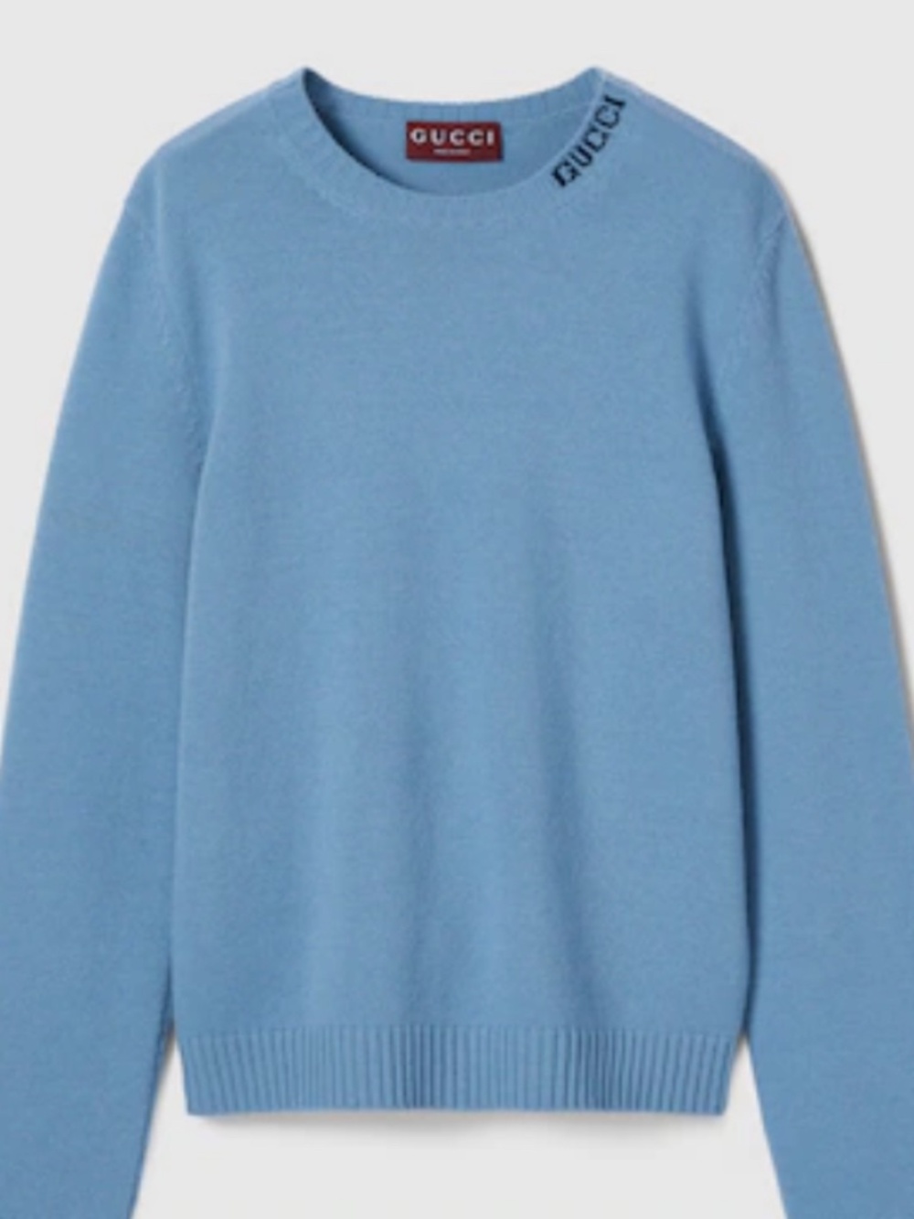 Gucci  Felted Blue Wool Knit Sweater with Intarsia.. Size XXXL.